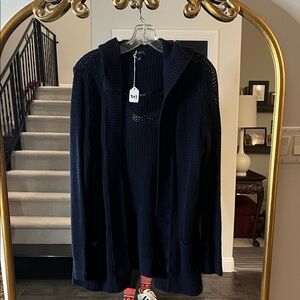 Talbots Women's Navy Open-Front Cardigan